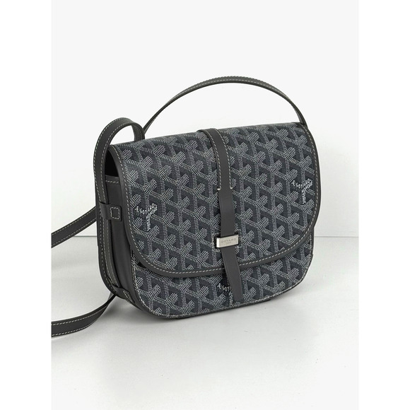 Goyard Goyardine Belvedere PM Gray Canvas Unisex Crossbody Bag - Picture 1 of 12